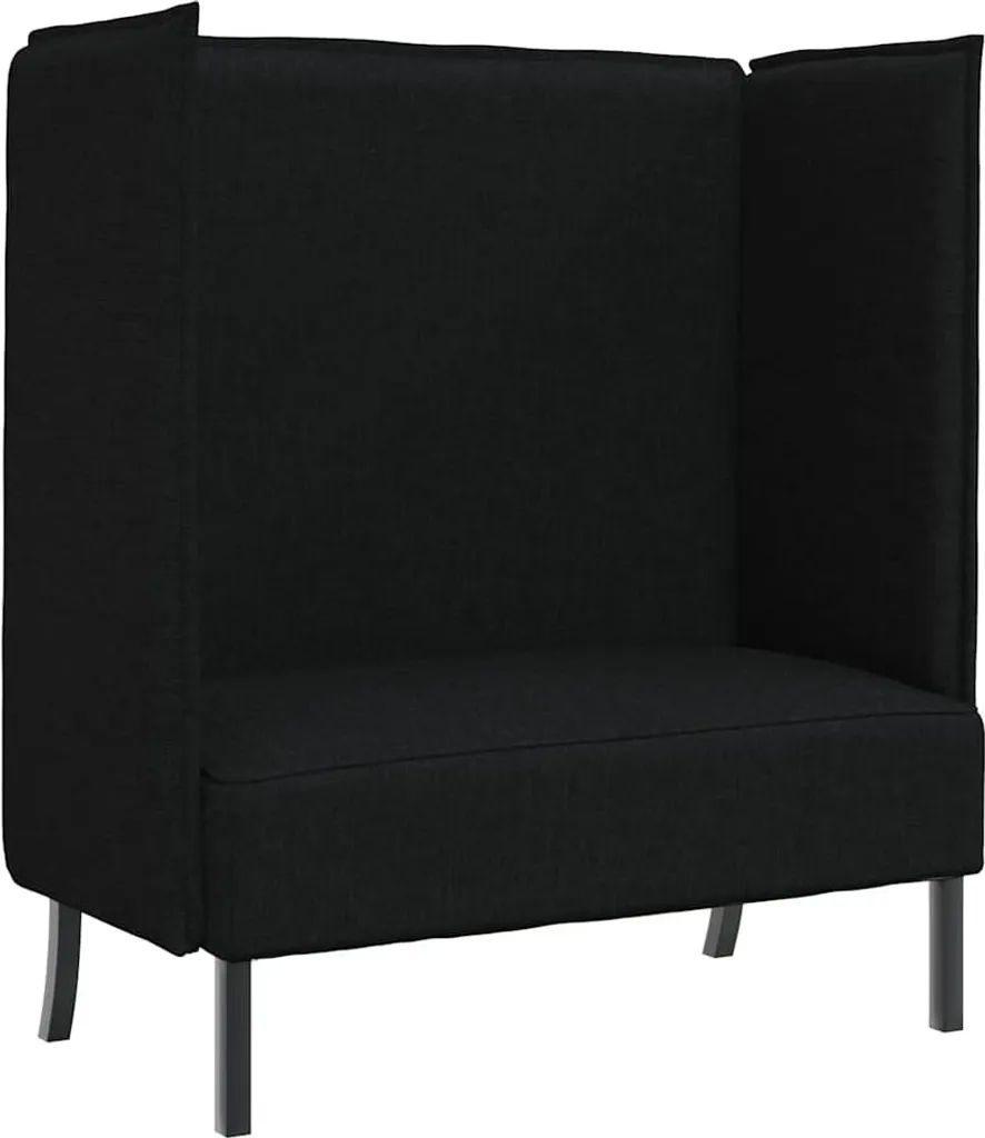 Canapé Noir Dossier 101 cm Tissu pour Coin Lecture et Détente Salon