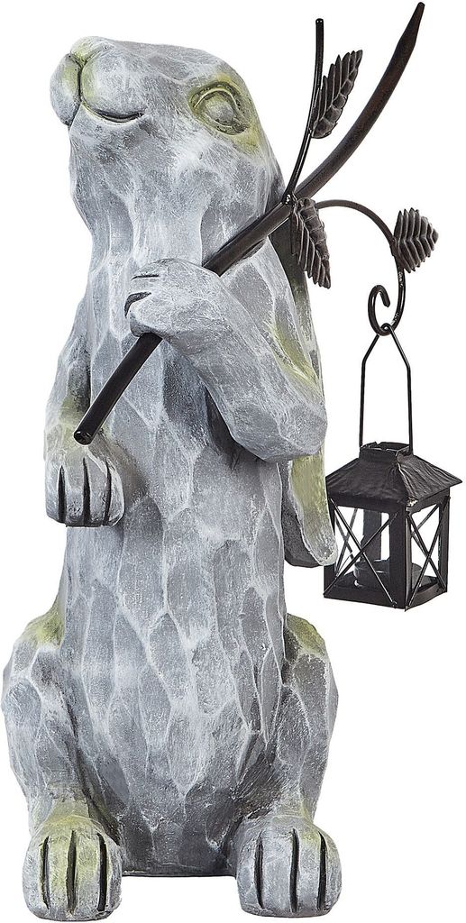 BELIANI Dekofigur Hasenform Grau aus Leichtbeton 37 cm Outdoor Außenbereich Gartendeko Osterdeko Dekoration Wohnaccessoires Osterhase