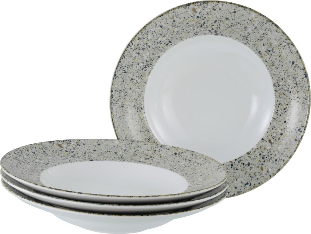 CreaTable, 24708, Stone Collection Genua, Pastateller 4-tlg, Porzellan