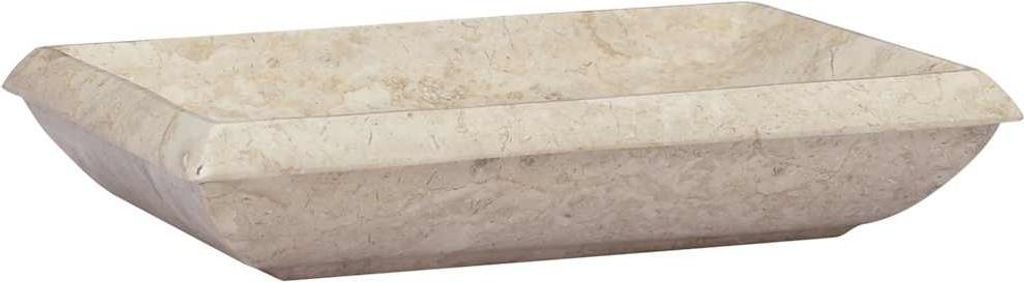 A rectangular washbasin with a marble-like texture.
