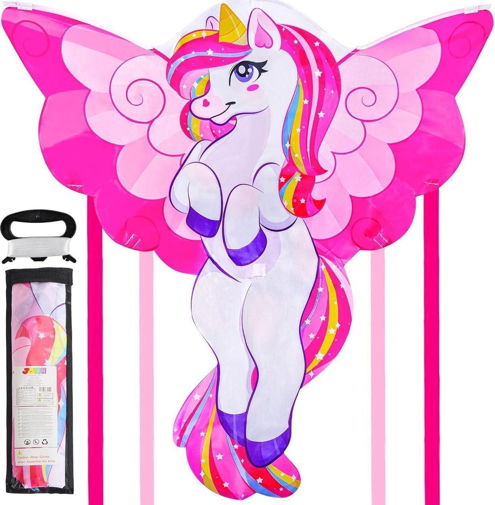 JOYIN Einhorn Drachen 110cm für Spiele im Freien Produktbild 