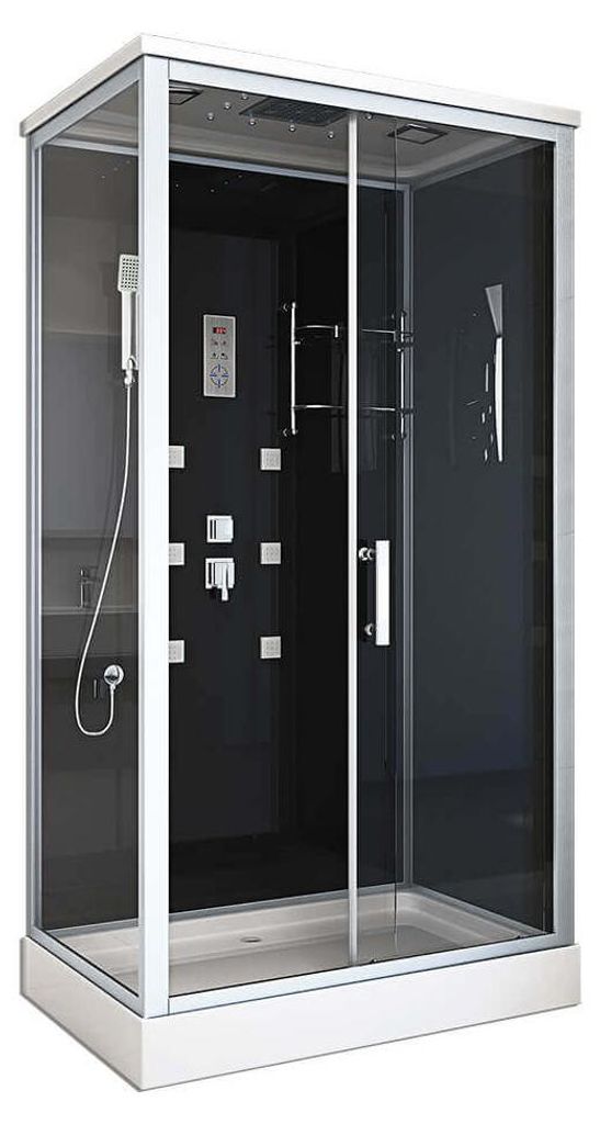 HOME DELUXE - Komplettdusche WAVE XL - Schwarz, Maße: 120 x Produktbild 
