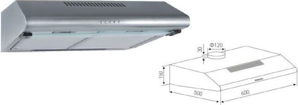 PKM Dunstabzugshaube UBH4060-2H 50x60x15cm Produktbild 2