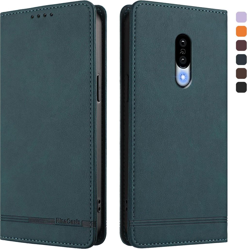 Hülle für Sharp Aquos Zero 2, Retro Kunstleder Ständer Klapphülle mit Kartenfächer und Magnetische Grün
