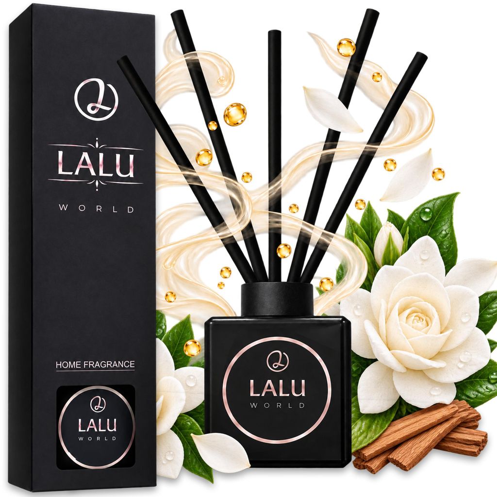 LALU World Duftdiffuser Gardenia 110ml Duftstäbchen Produktbild 