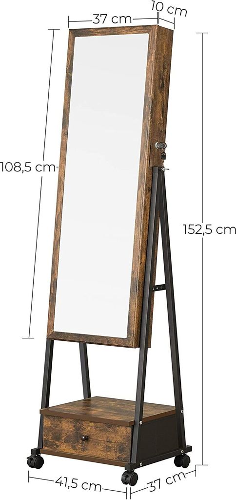 SONGMICS Schmuckschrank Spiegelschrank mit Schublade, Produktbild 4