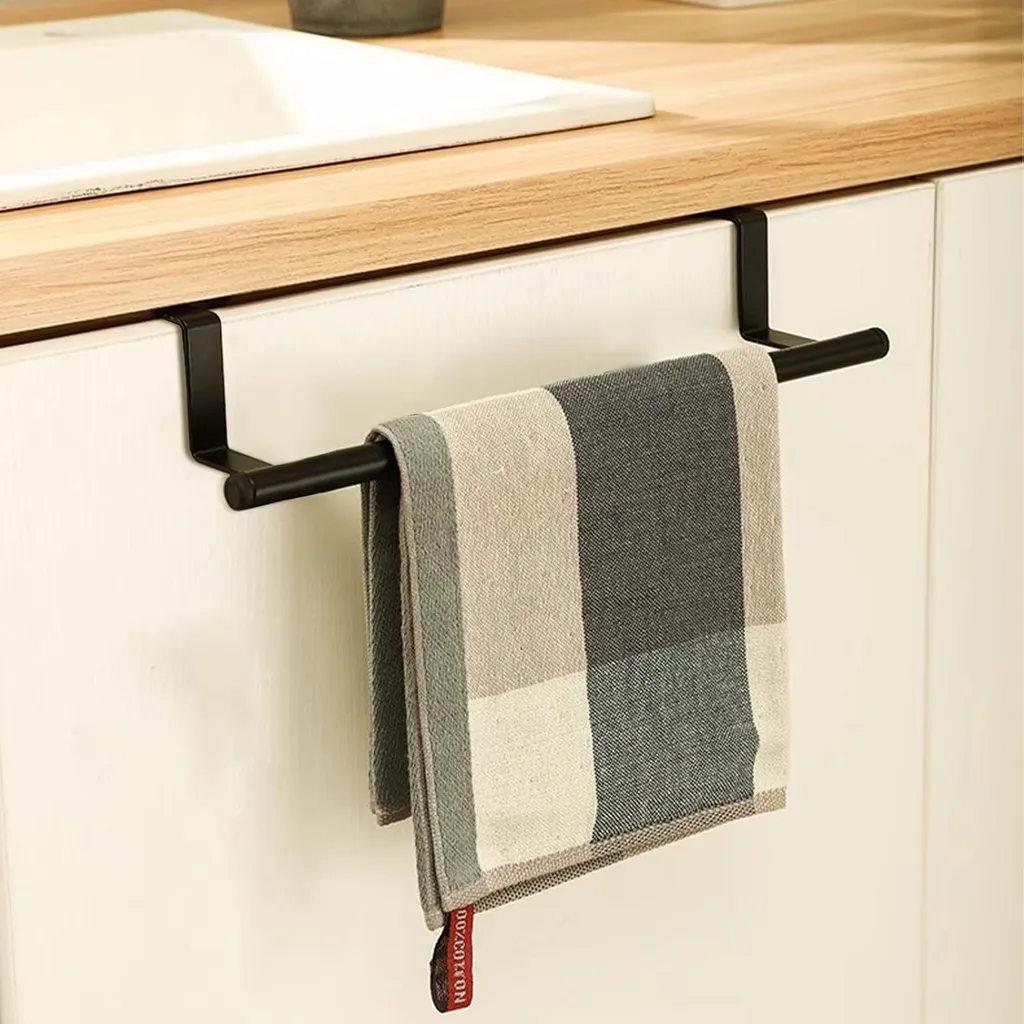 Porte-Serviettes Inox Noir Mat 36 cm Installation Rapide sans Perçage