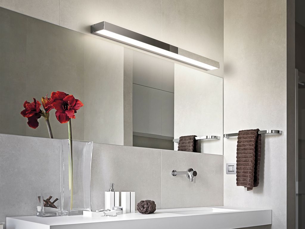 Trio LED Wandlampe Bad ROCCO Chrom 90cm