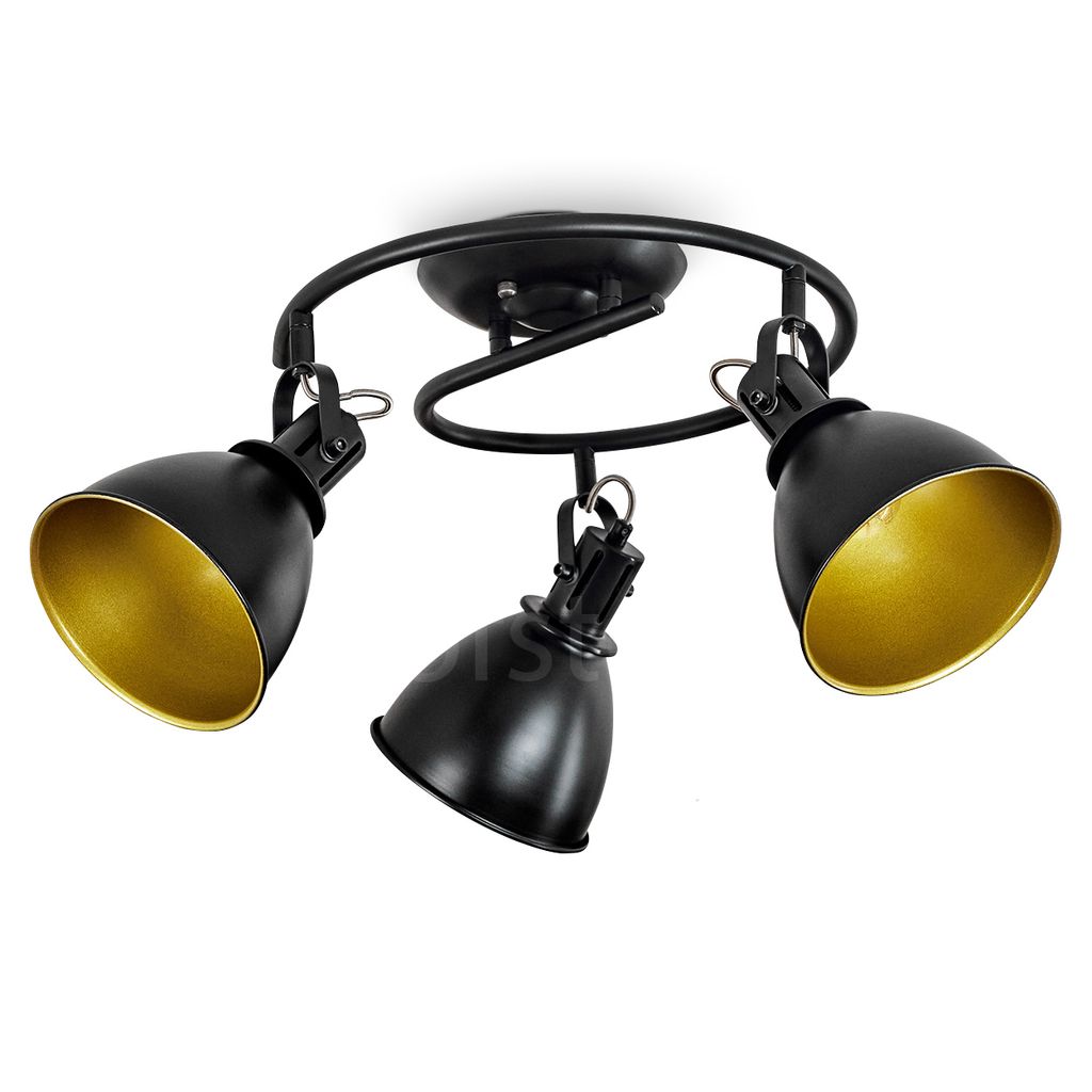 Orroli »Orroli« spiralförmige Deckenlampe aus Metall in Schwarz/Gold