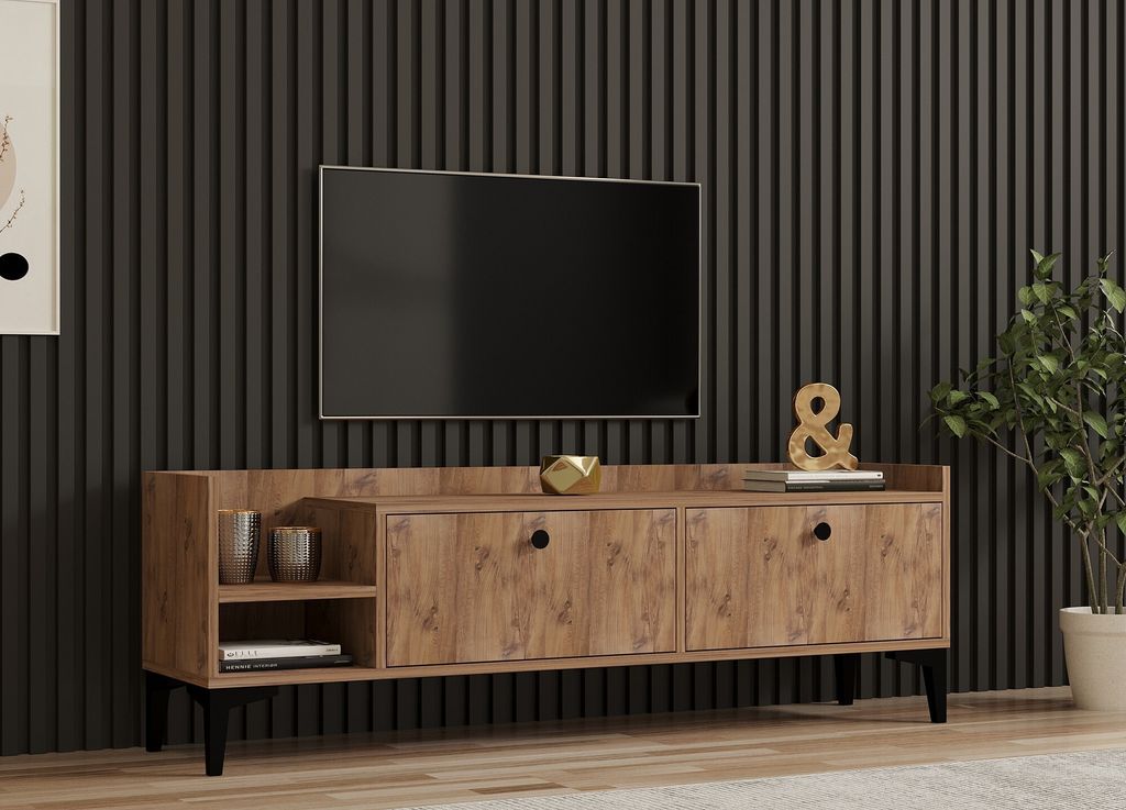 Skye Decor, Heflin - Atlantic Pine, TV-Ständer, 100 % MELAMINBESCHICHTETE SPANPLATTEN, Atlantische Kiefer, 150 x 36 x 50 cm
