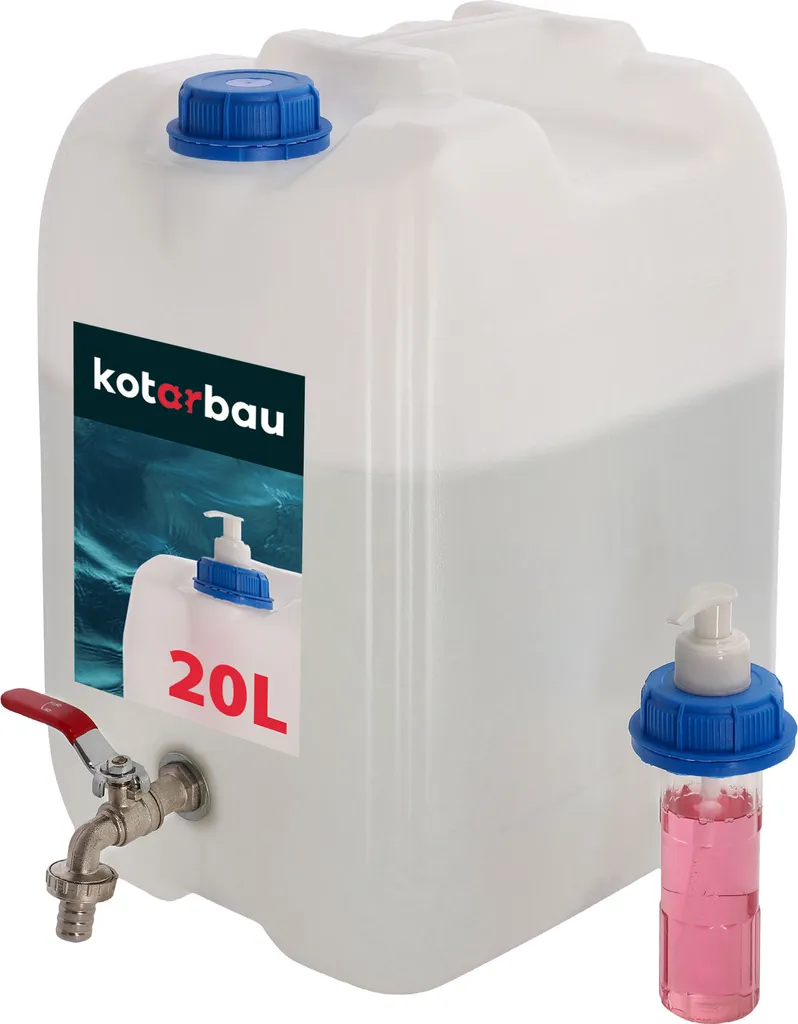 Bidon d'eau potable 20L avec distributeur de savon et robinet intégré