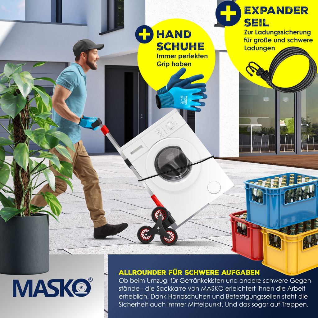 MASKO® Stufen-Sackkarre Treppenkarre Klappbar 80 kg Produktbild 6