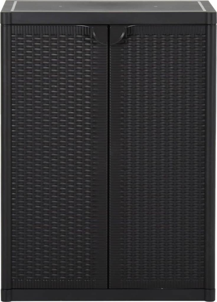 vidaXL Szafka ogrodowa czarna 65x45x88 cm PP o wyglądzie Zdjęcie produktu 