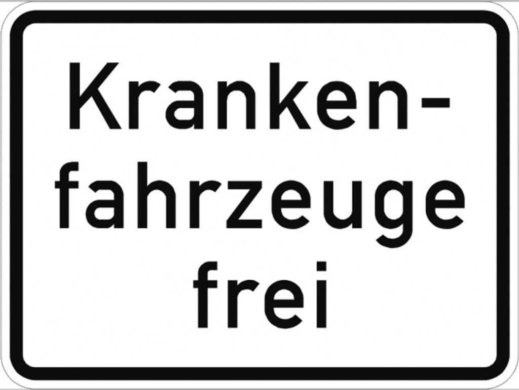 Verkehrsschild VZ1026-34, Krankenfahrzeuge frei, Alu, RA2, 600x450 mm