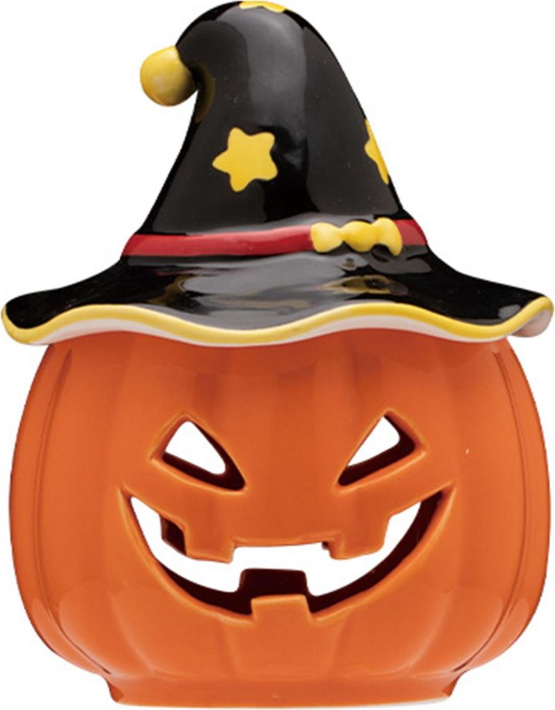Halloween-Kürbis-Teelichthalter aus Keramik für den Tisch, gruselige Kürbis-Skulpturen, Kerzenhalter für Zuhause, Feiertagsparty-Dekoration