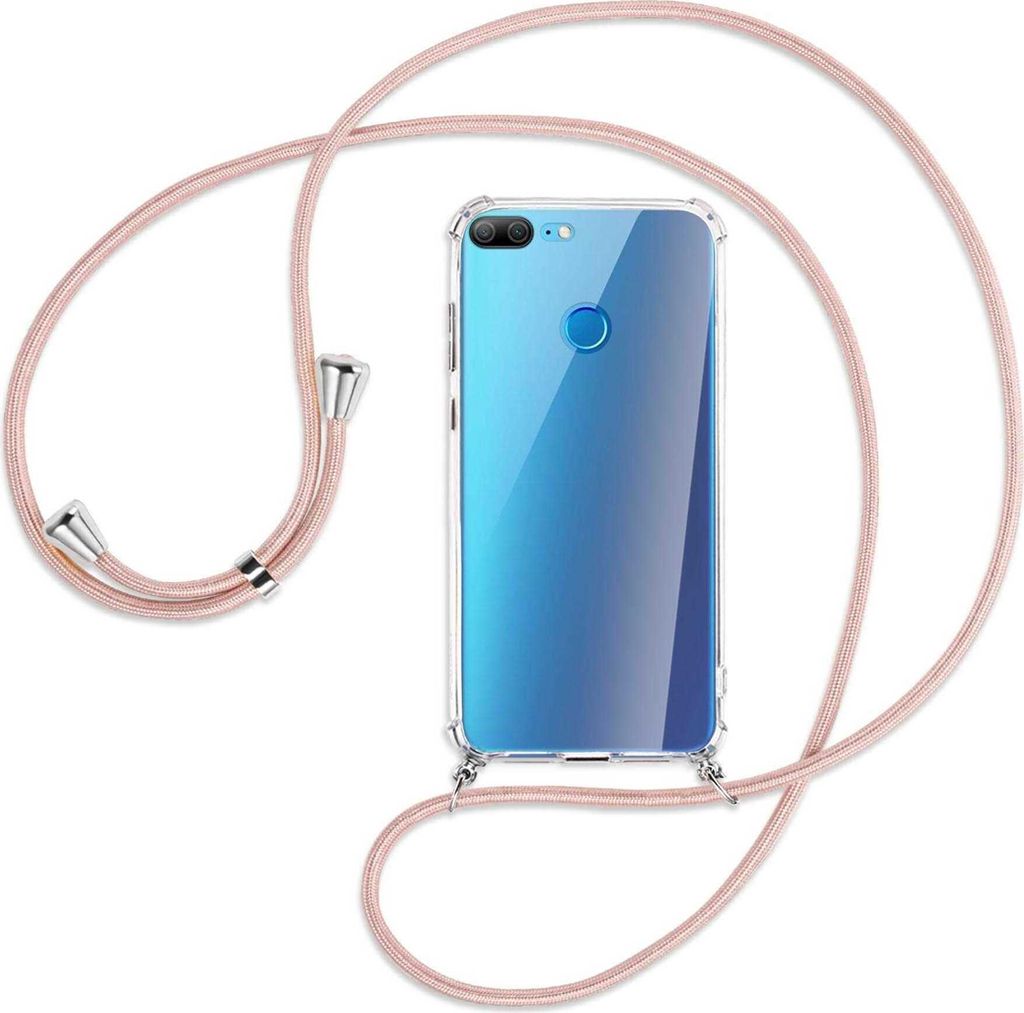 Handykette Backcover-Schutzhülle mit Band (Metall silberfarben) für Honor 9 Lite / 9 Youth Edition - roségold