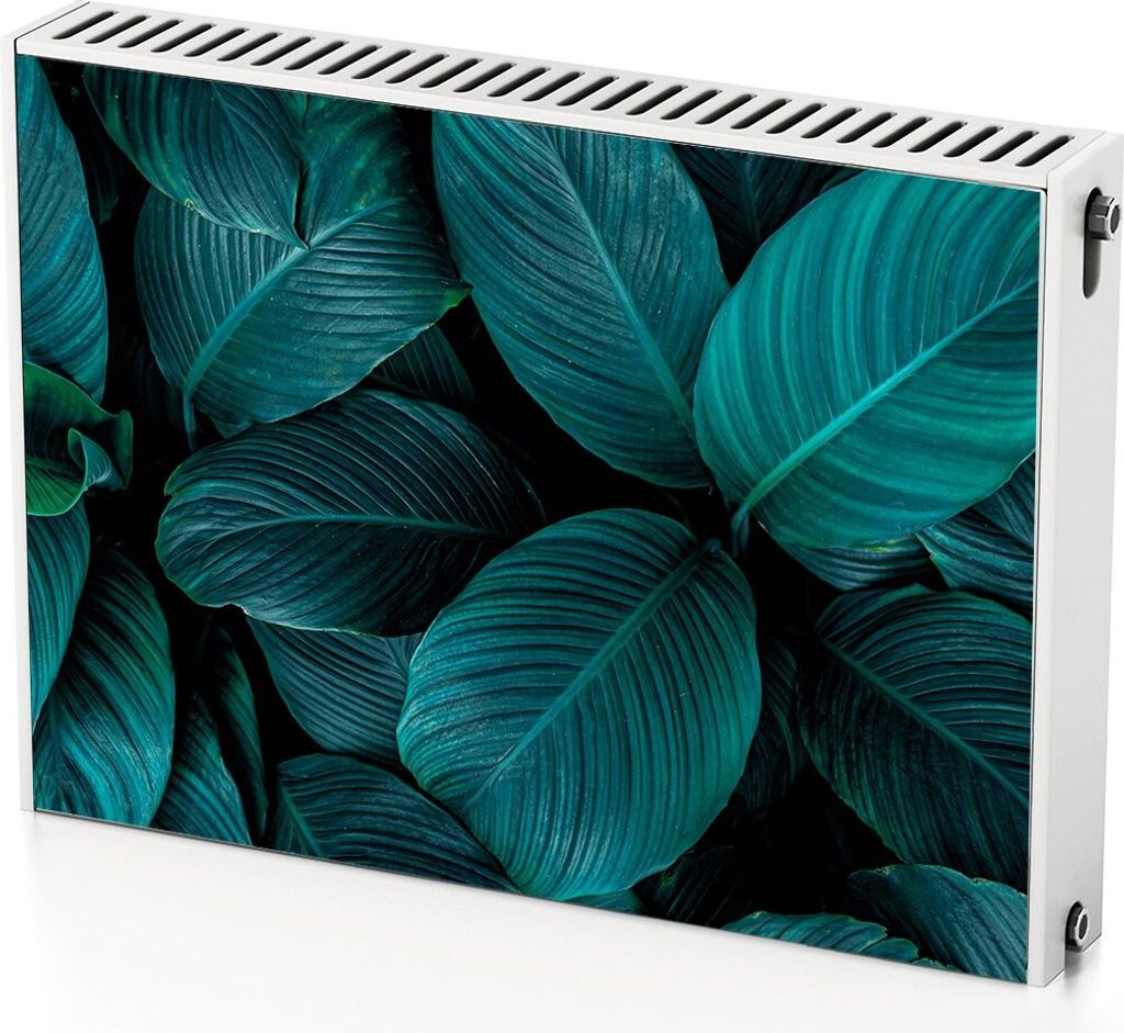 Tropische Blätter – Magnetische Heizkörperabdeckung – 80x60 cm – Magnet Heizkörperabdeckung – 3D Würfel – Heizkörperverkleidung – ...