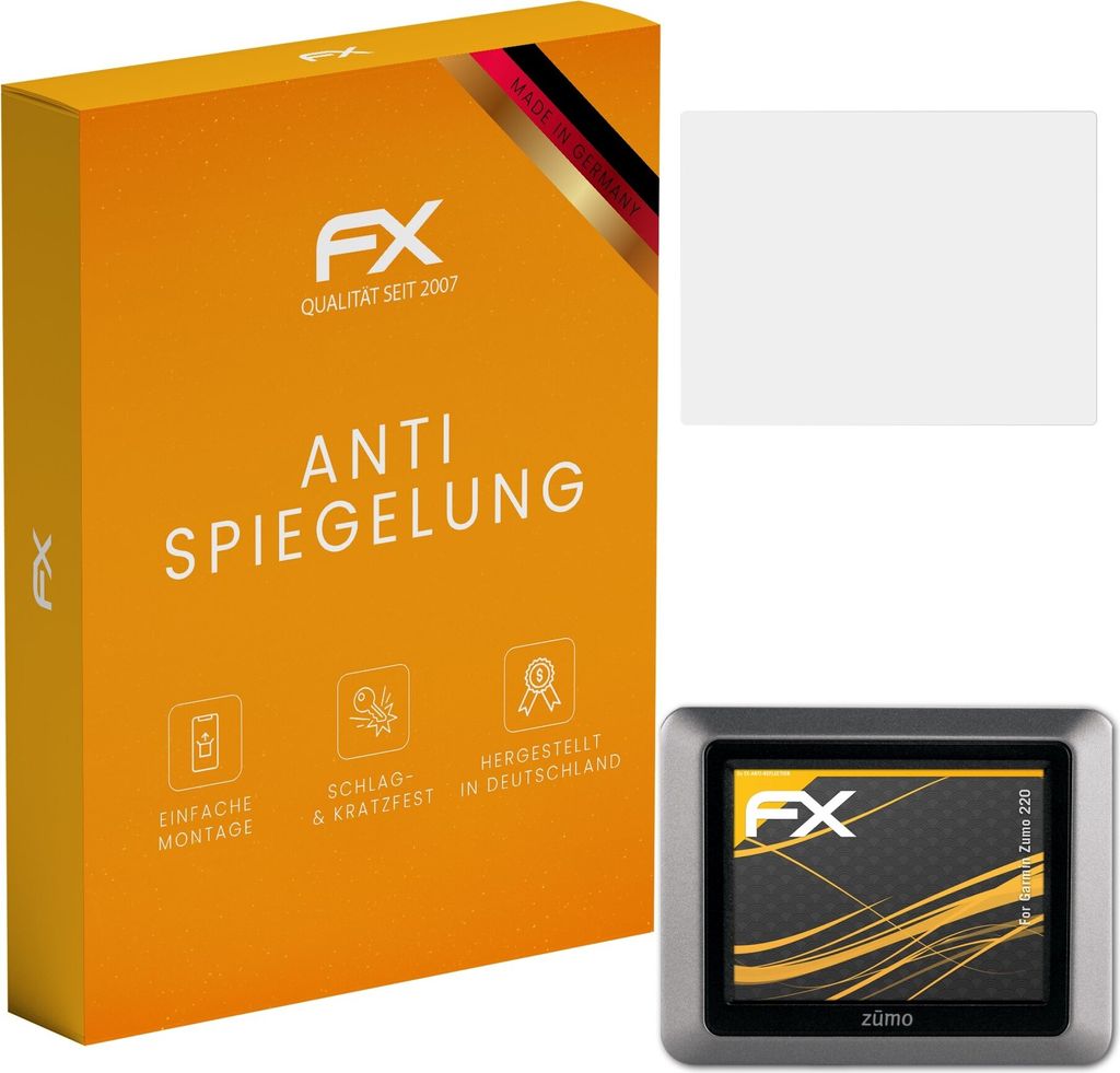 atFoliX FX-Antireflex 3x Schutzfolie kompatibel mit Garmin Zumo 220 Displayfolie