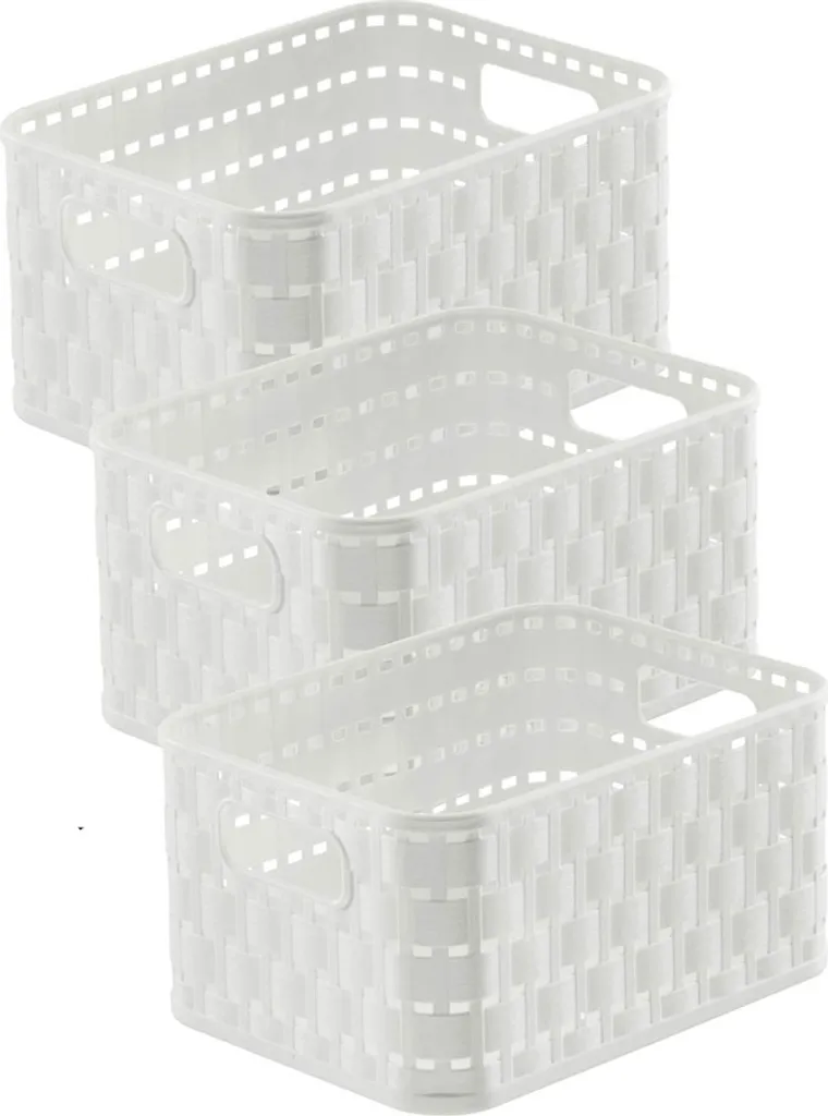Organiseur de Cuisine Empilable Rotho Country 2L - Lot de 3 Paniers