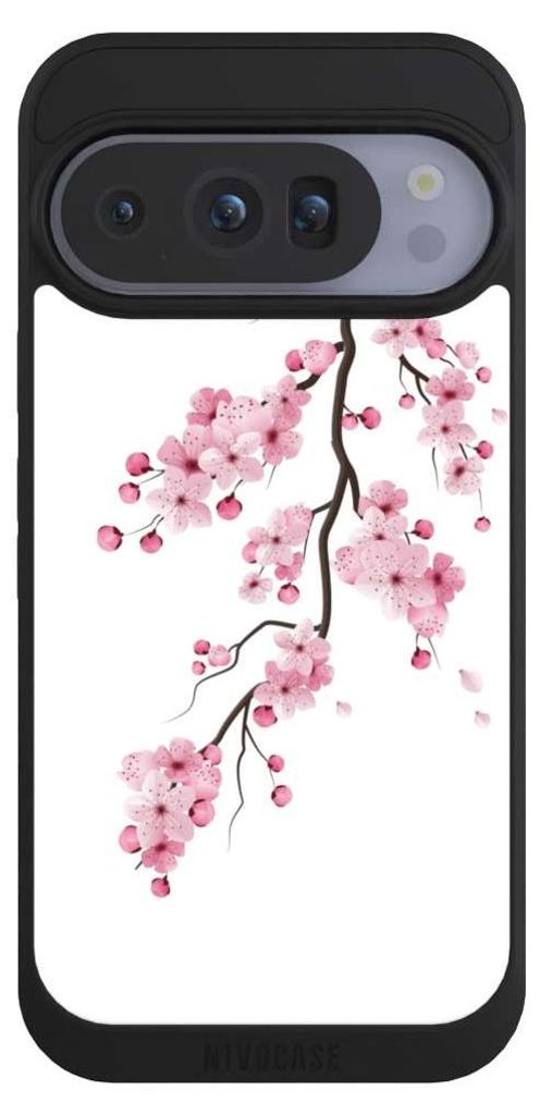 NIVOCASE Handyhülle für Google Pixel 10 Pro Hülle NIVOpure Case Schwarz Asien Japan Kirschblüten
