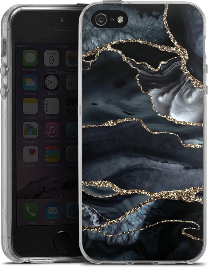 DeinDesign Handyhülle für Apple iPhone SE (2016-2019) Silikon Hülle Case Smartphone Schutzhülle Glitzer Look Marmor Trends
