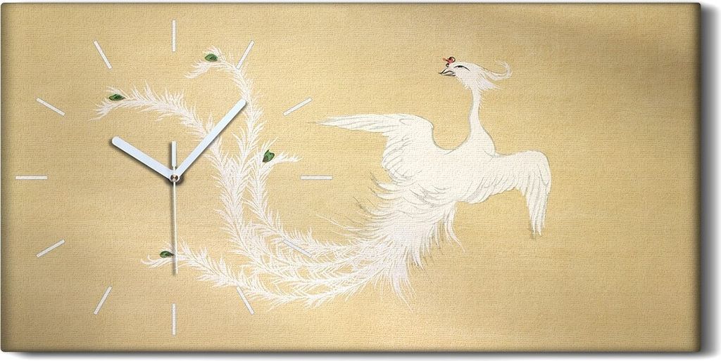 Küche Wohnzimmer Wand Leinwand Uhr 60x30 Gemälde Abstrakte Kunst Tier Vogel - weiße Hände