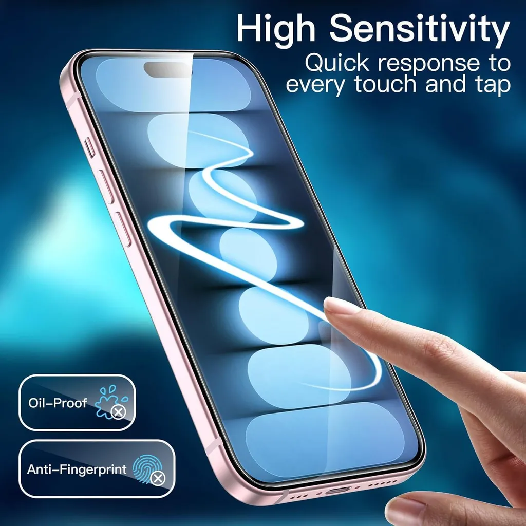 Protection d'Écran iPhone 15 en Verre Blindé 9H Robuste - Pack de 3 - 7