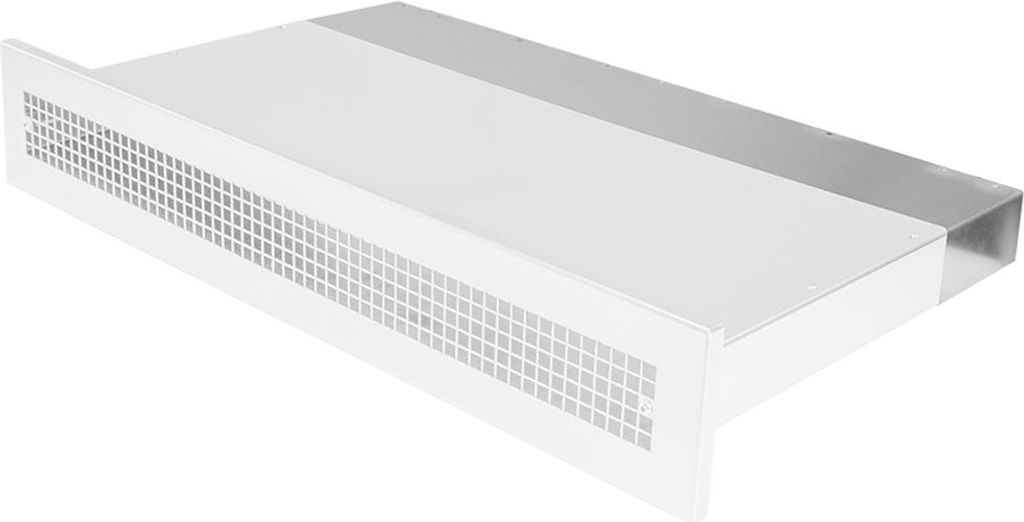 Außenluftanschluss mit Flachkanalanschluss, weiß, 3 Stutzen 250 x 50 mm, teleskopisch 200-400 mm