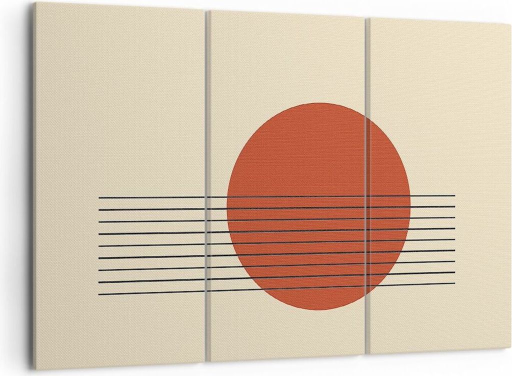 Bild auf Leinwand - Leinwandbild - 3 Teile - Abstraktion Linien Rad - 105x70cm - Wand Bild - Wanddeko - Wandbilder - Leinwanddruck - Bilder - Wandd...