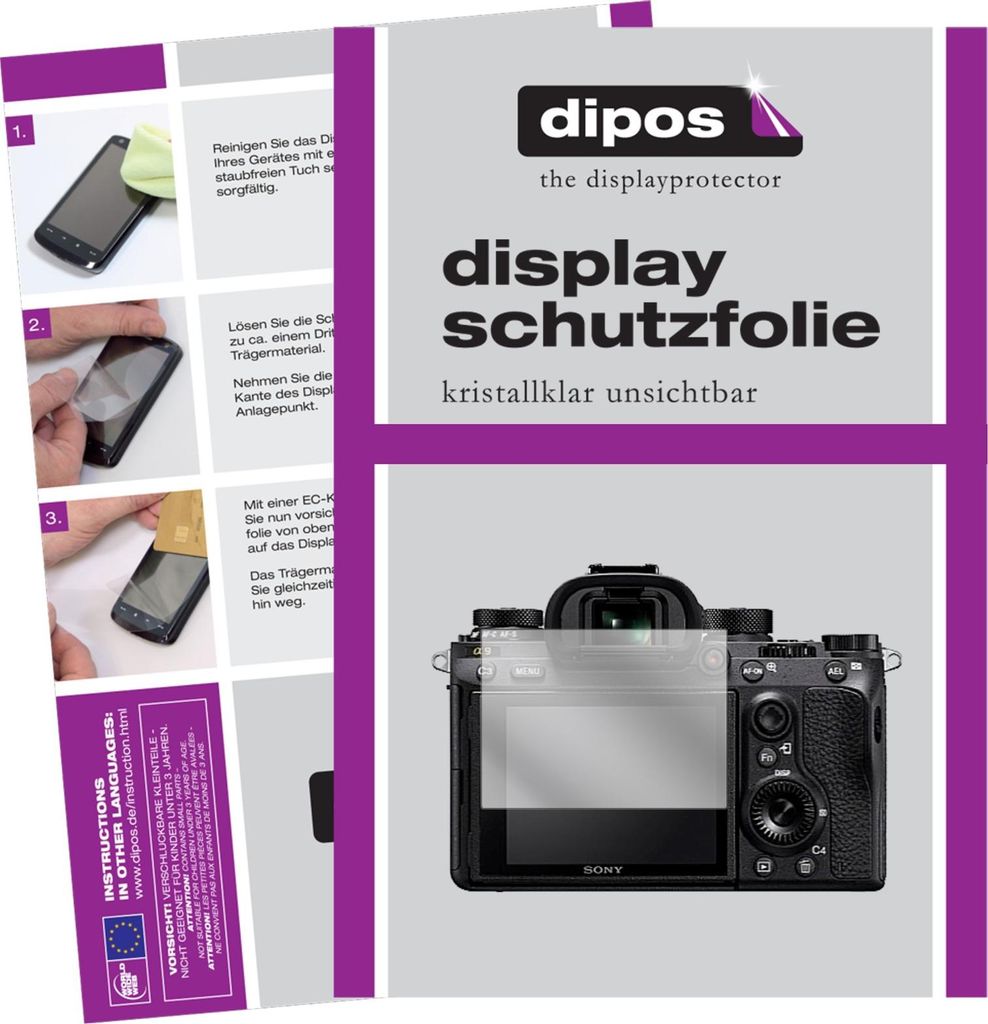 6x Schutzfolie für Sony Alpha 9 klar Displayschutzfolie Folie Display Schutz dipos