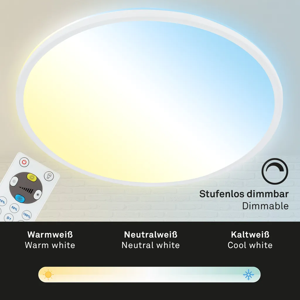Dalle LED Dimmable Briloner 3000lm Ø 42cm avec Variation d'Intensité - 12