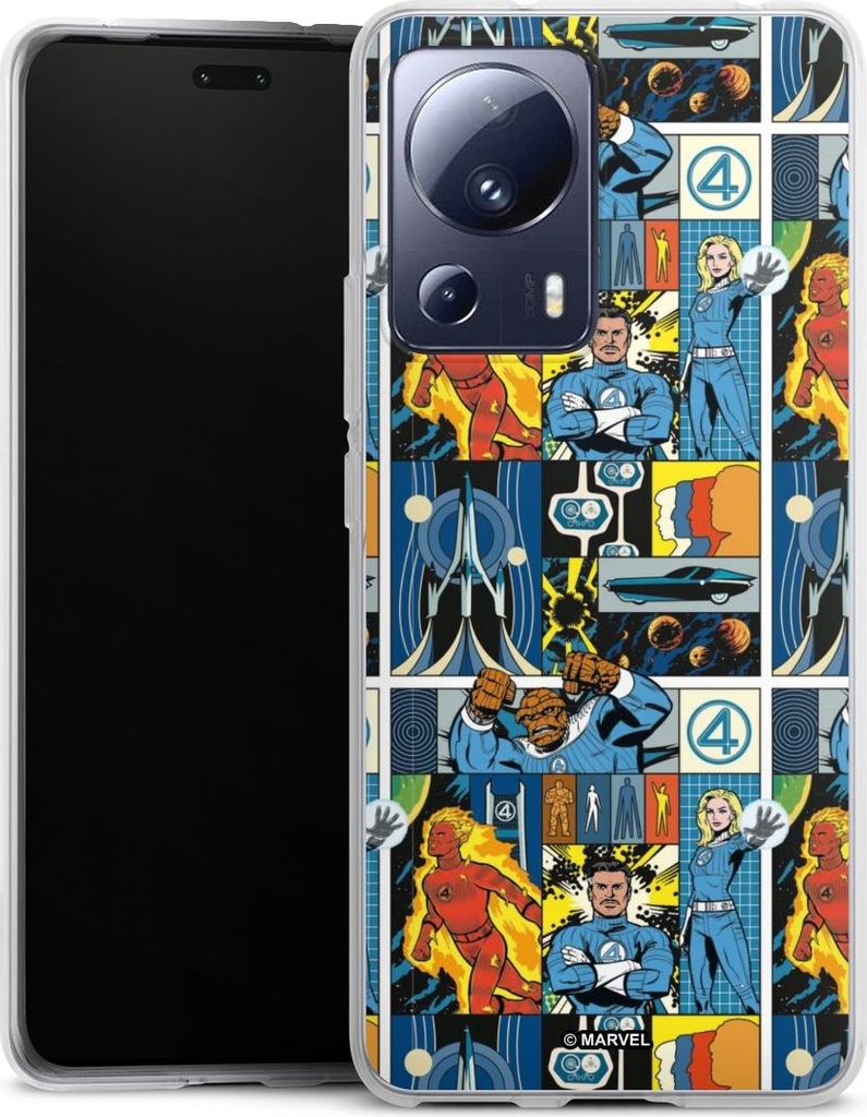 DeinDesign Handyhülle für Xiaomi 13 Lite Silikon Hülle Case Smartphone Schutzhülle Offizielles Lizenzprodukt Marvel The Fantastic Four