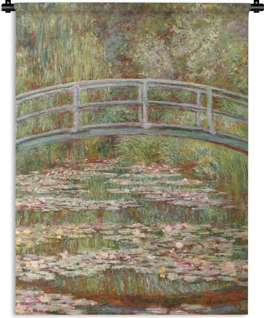 MuchoWow Wandteppich Wandbehang Die japanische Brücke - Gemälde von Claude Monet 150x200 cm Tapisserie Dekoration Wandtuch - Wandaufhängung - ...