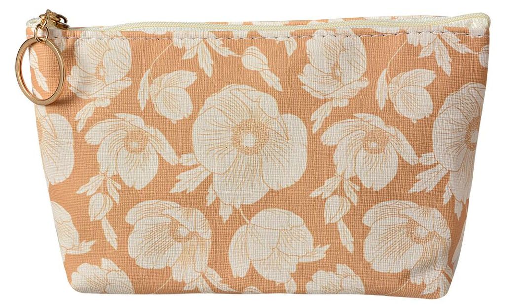 Clayre & Eef Damenkulturtasche 21x5x13 cm Beige Synthetisch Blumen