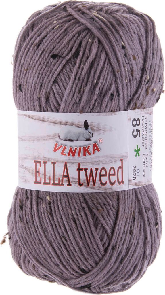 100g Strickgarn Ella Tweed Klassikgarn Strickwolle Handstrickgarne Farbwahl, Farbe:85 platingrau