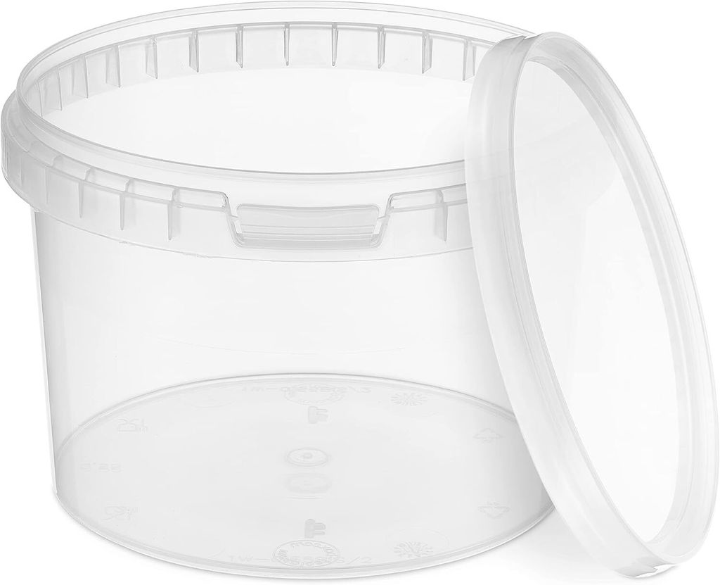 BenBow Eimer mit Deckel mit Griff 0,5L Anzahl: 1 Stk., Transparent BSR-, Luftdicht, Lebensmittelecht, BRC-, auslaufsicher