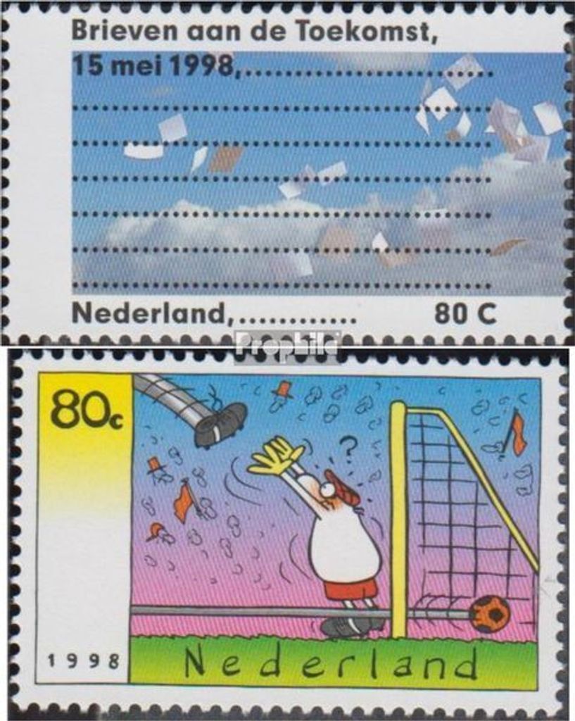 Briefmarken Niederlande 1998 Mi 1656,1657 (kompl.Ausg.) postfrisch Brief an die Zukunft