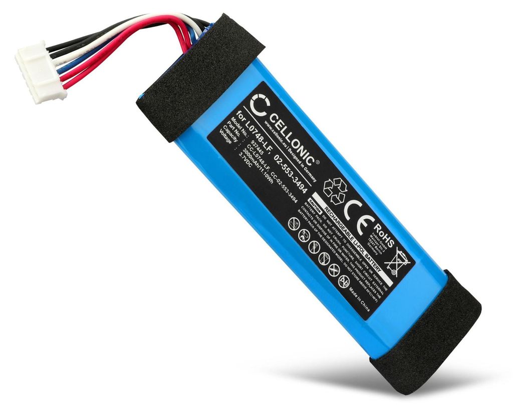 CELLONIC 1x Akku für Lautsprecher Kompatibel mit JBL Flip Essential 1, GSP872693 - (3000mAh, 3.7V)