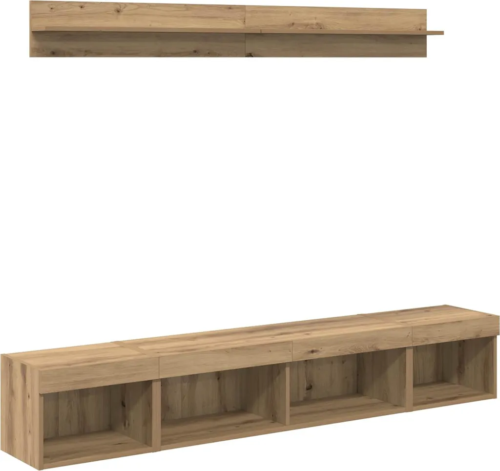 SYFAX™ Set 5 Mensole Parete TV | Quercia Robusta per Famiglie | Ordine Casa