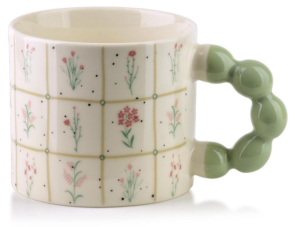 Naria Kubek 350 ml, 9x14x8 cm, bloemenmotief Productafbeelding 