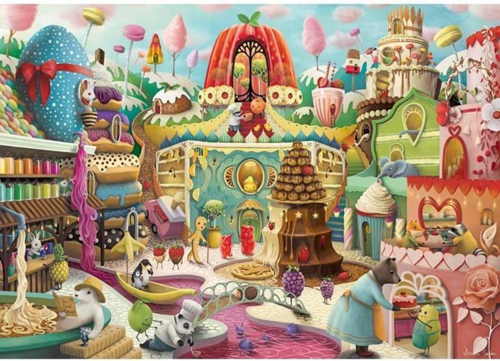 Puzzle 1000 Teile, La rue de la douceur, Ravensburger, 70 cm x 50 cm, Ab 12 Jahren