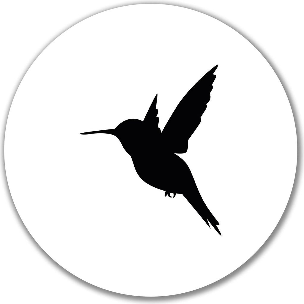 Huuraa Aufkleber Kolibri Silhouette 10cm rund Sticker Geschenkidee