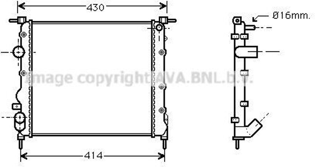 PRASCO RTA2261 - OE 7700430647 Kühler, Motorkühlung für Clio II