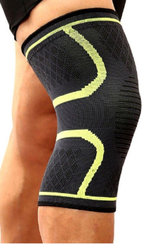 Jumada's – Kniebandage – Kniebandage – Anti-Rutsch-Streifen – Schutz – Verletzungen – Sport – Gelb – Größe M