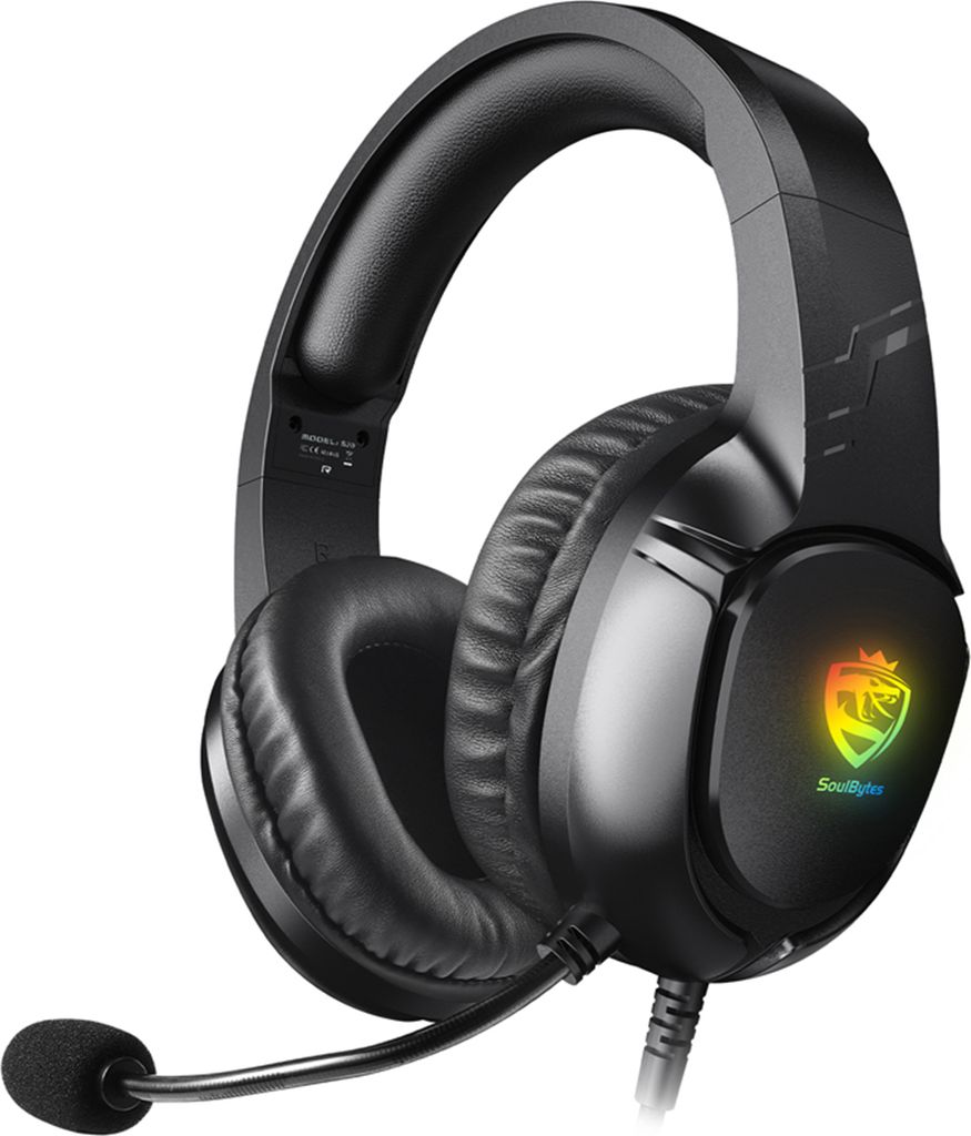 Kabelgebundenes Gaming-Headset, E-Sport-Ohrhoerer mit Mikrofon, LED-Licht, kompatibel mit Telefon/Tablet/Laptop, verstellbarem Kopfbuegel fuer Game...