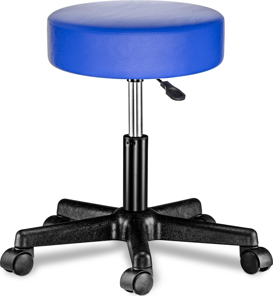 CASARIA® Tabouret de bureau bleu pivotant 360° hauteur Image du produit 
