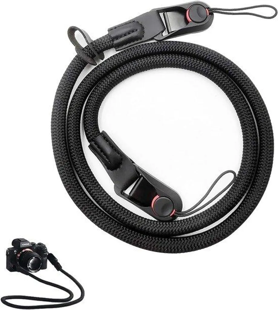 Sangle de transport pour reflex - Idéale pour voyage et randonnée noir