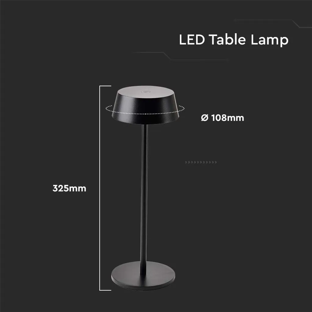 Éclairage de table pour repas en extérieur LED rechargeable 2W V-TAC