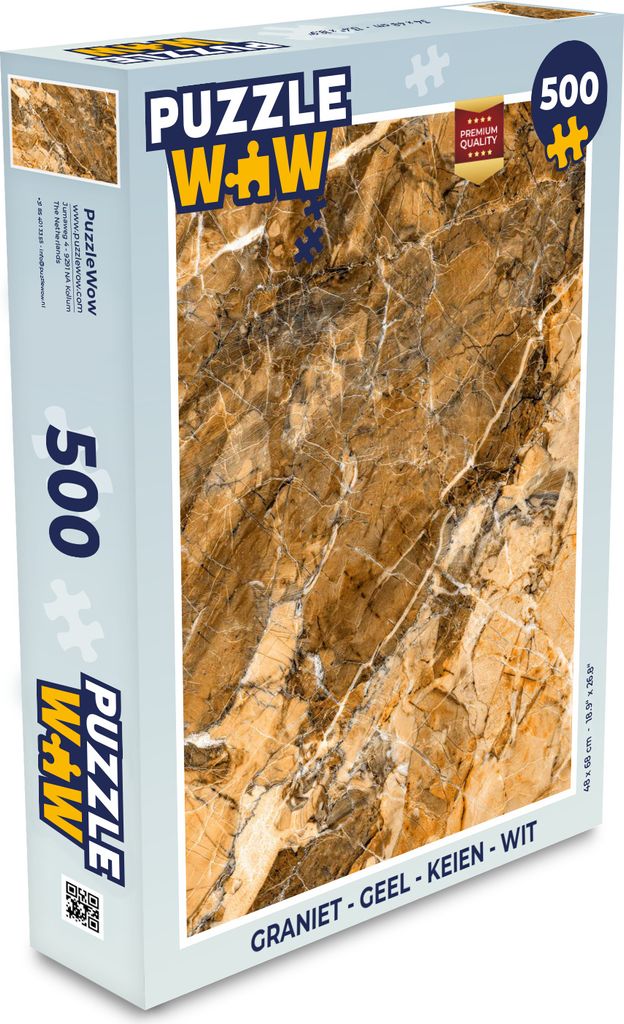 MuchoWow Puzzle 500 Teile Granit - Gelb - Kieselstein - Weiß - Denken - Spiel - Toy