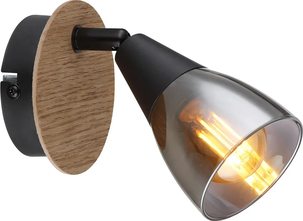 Applique Minimal Legno e Vetro 54311-1 - Illuminazione d'Interni